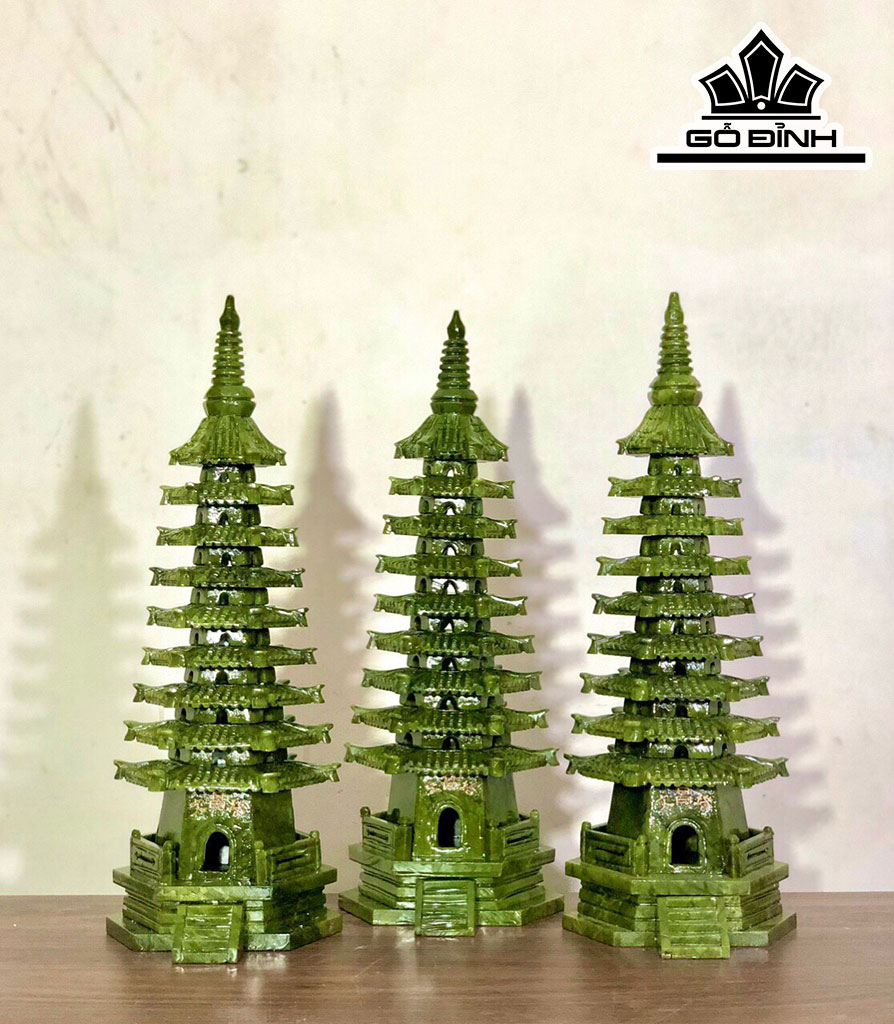Tháp Văn Xương Đá Serpentine Cao 38 (cm)