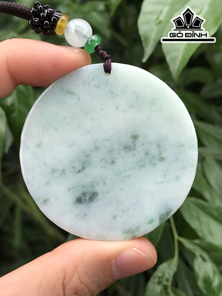 Mặt Dây Chuyền Đá Cẩm Thạch (Jadeite) Cao 52,8 Ngang 52,3 Sâu 9 (mm)