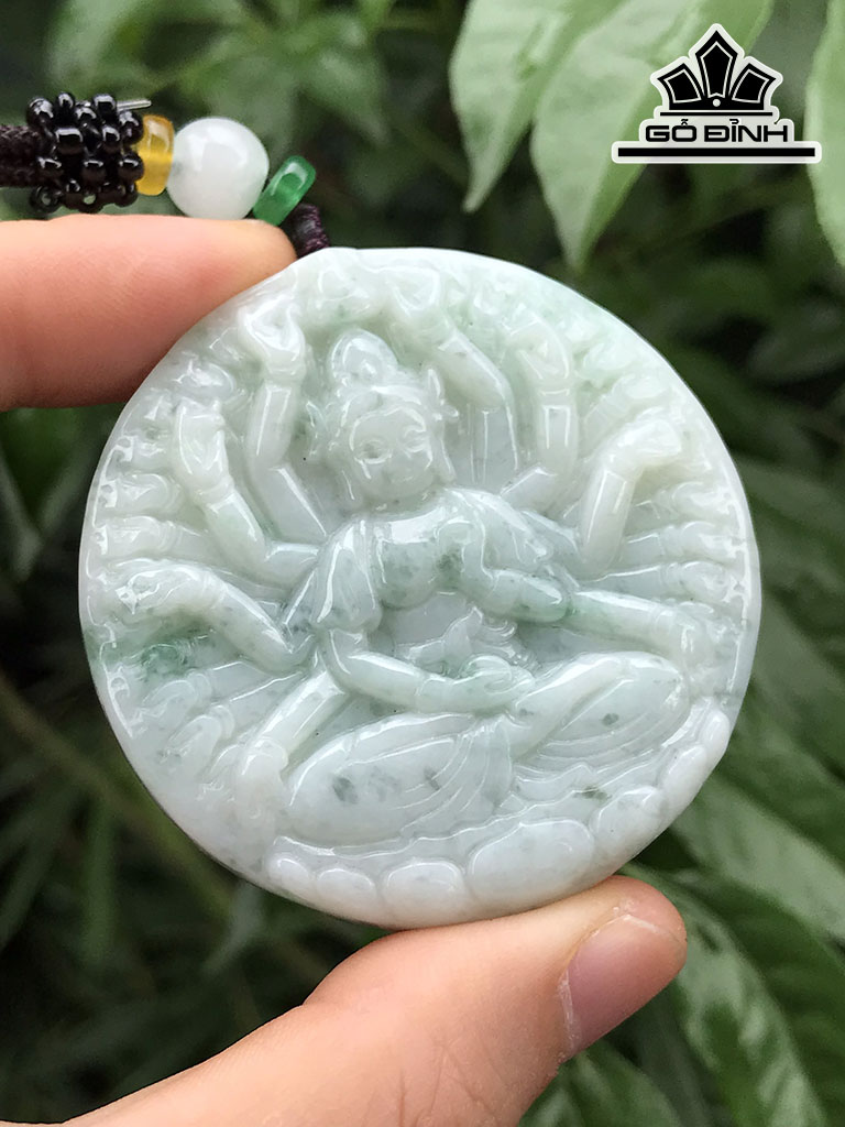 Mặt Dây Chuyền Đá Cẩm Thạch (Jadeite) Cao 52,8 Ngang 52,3 Sâu 9 (mm)