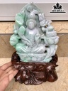 Tượng Quán Thế Âm Đá Cẩm Thạch (Jadeite) Cao 30 Ngang 17,5 Sâu 8 (cm) 3,1kg