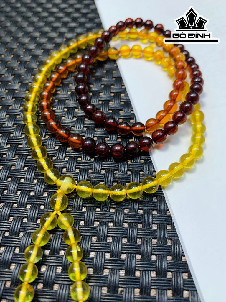 Chuỗi Đá Hổ Phách Đường Kính Hạt 5 (mm)