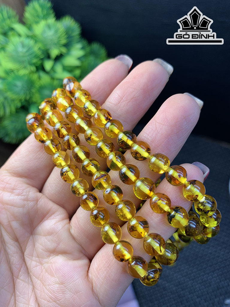 Chuỗi Đá Hổ Phách Đường Kính Hạt 6,2 (mm)