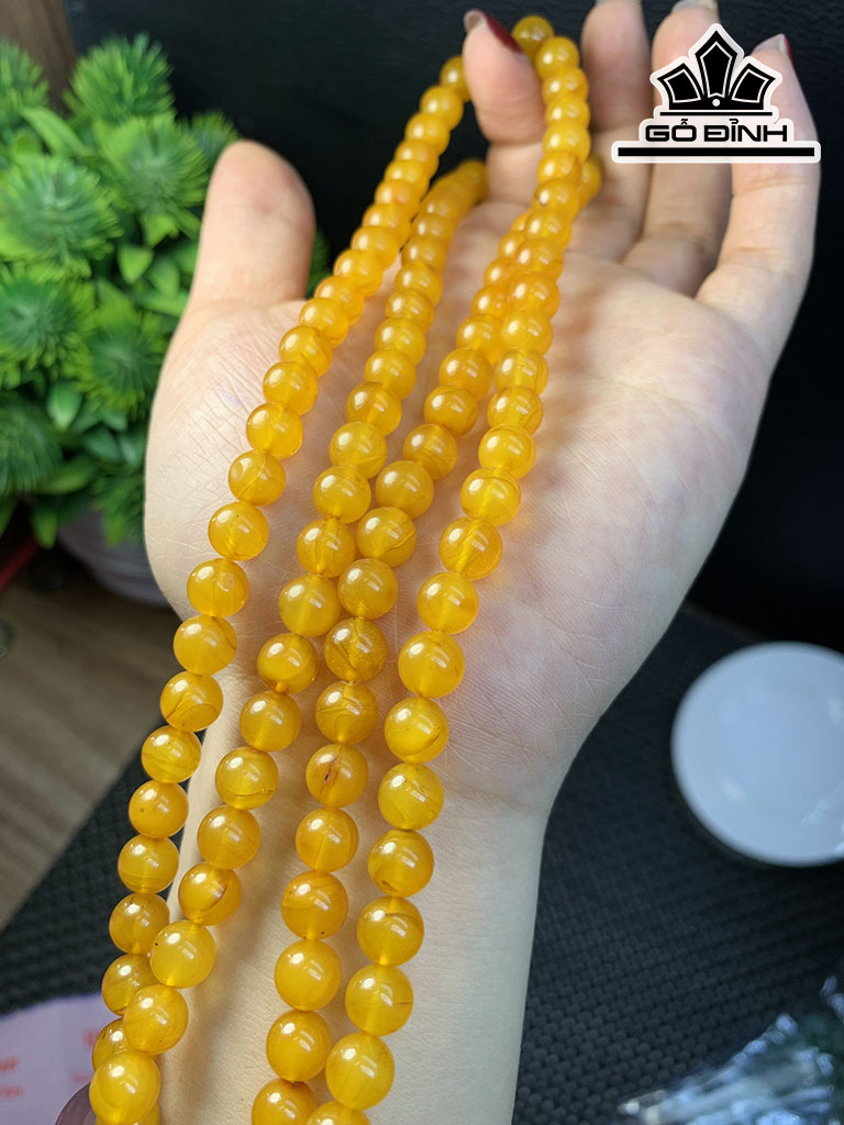 Chuỗi Đá Hổ Phách Đường Kính Hạt 7,2 (mm)