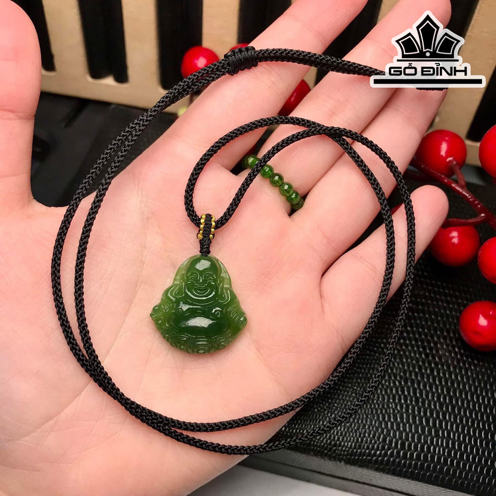 Mặt Dây Chuyền Dilac Đá Ngọc Bích (Nephrite Jade) Cao 2,5 (cm)