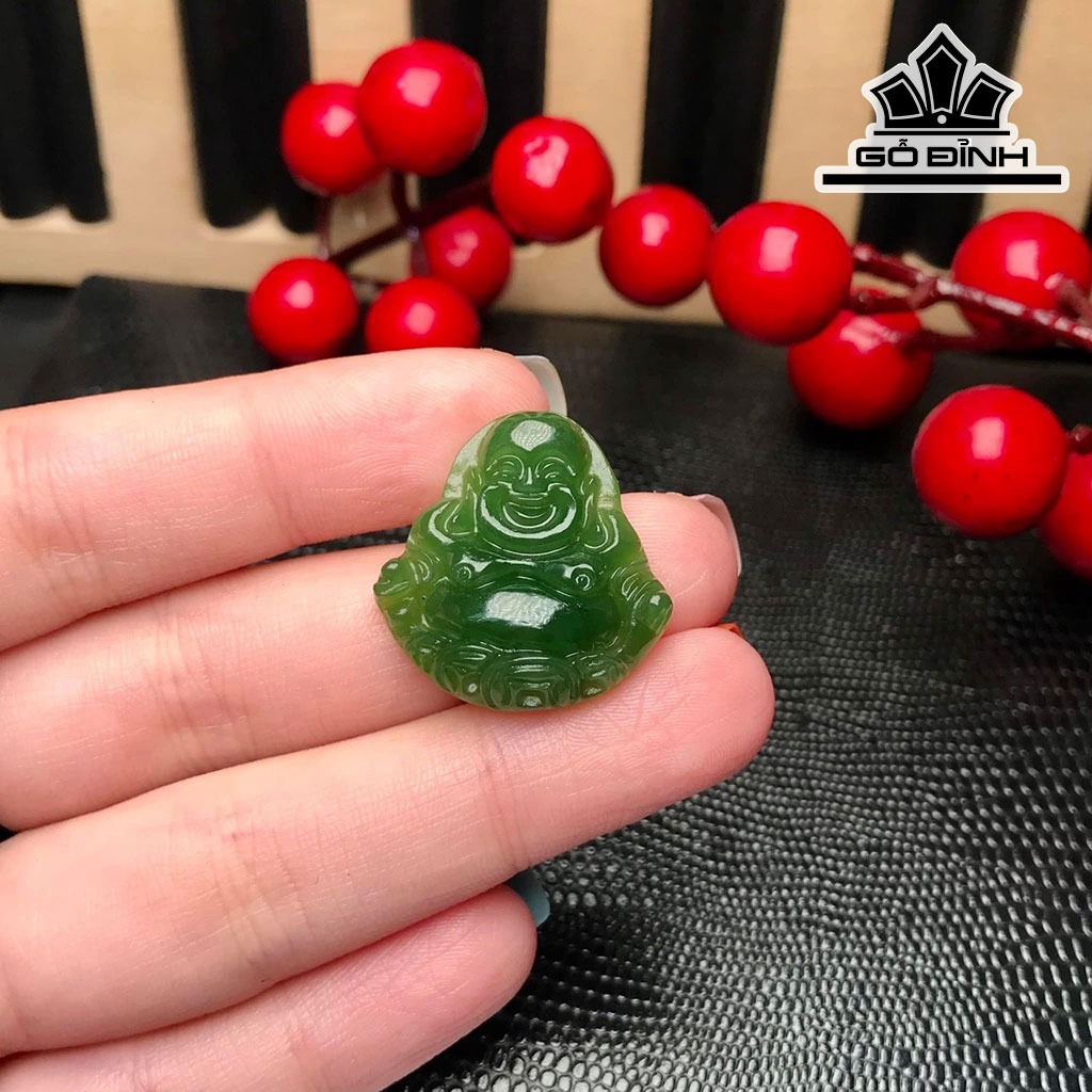 Mặt Dây Chuyền Dilac Đá Ngọc Bích (Nephrite Jade) Cao 2,5 (cm)