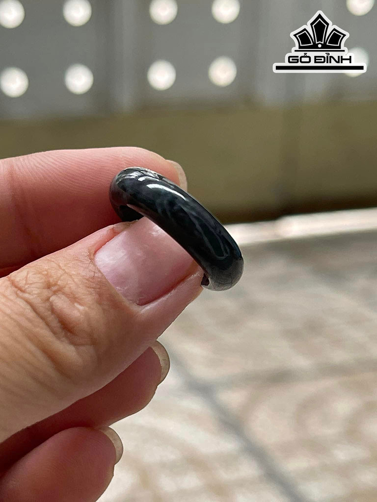 Nhẫn Đá Thạch Anh Đen Cao 16 Ngang 5,8 (mm)