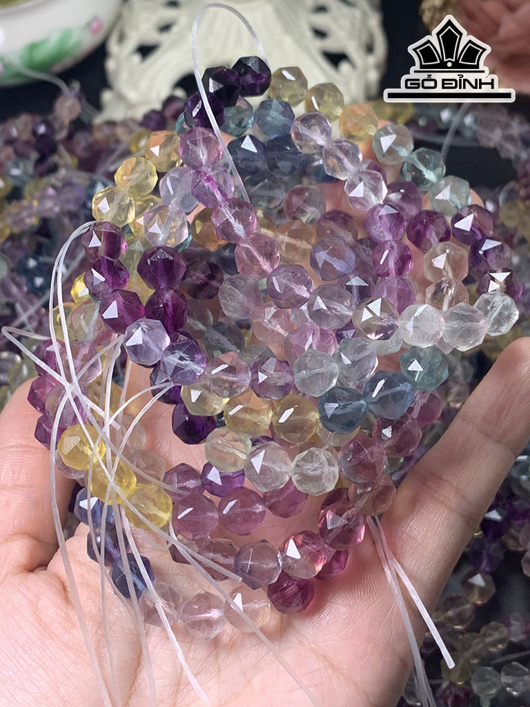Vòng Tay Đá Flourite Đường Kính Hạt 7-7,5-8 (mm)