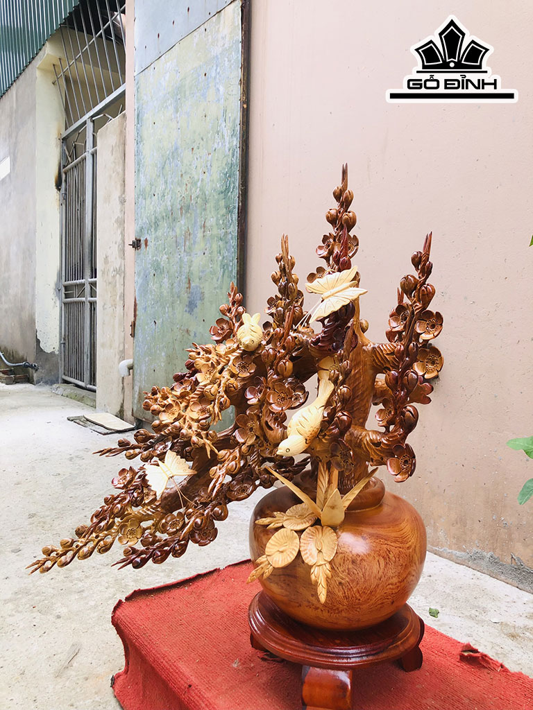 Bình Mai Phú Quý Gỗ Hương Cao 70 Ngang 59 Sâu 30 (cm) - Copy