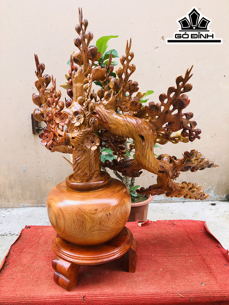Bình Mai Phú Quý Gỗ Hương Cao 70 Ngang 59 Sâu 30 (cm) - Copy