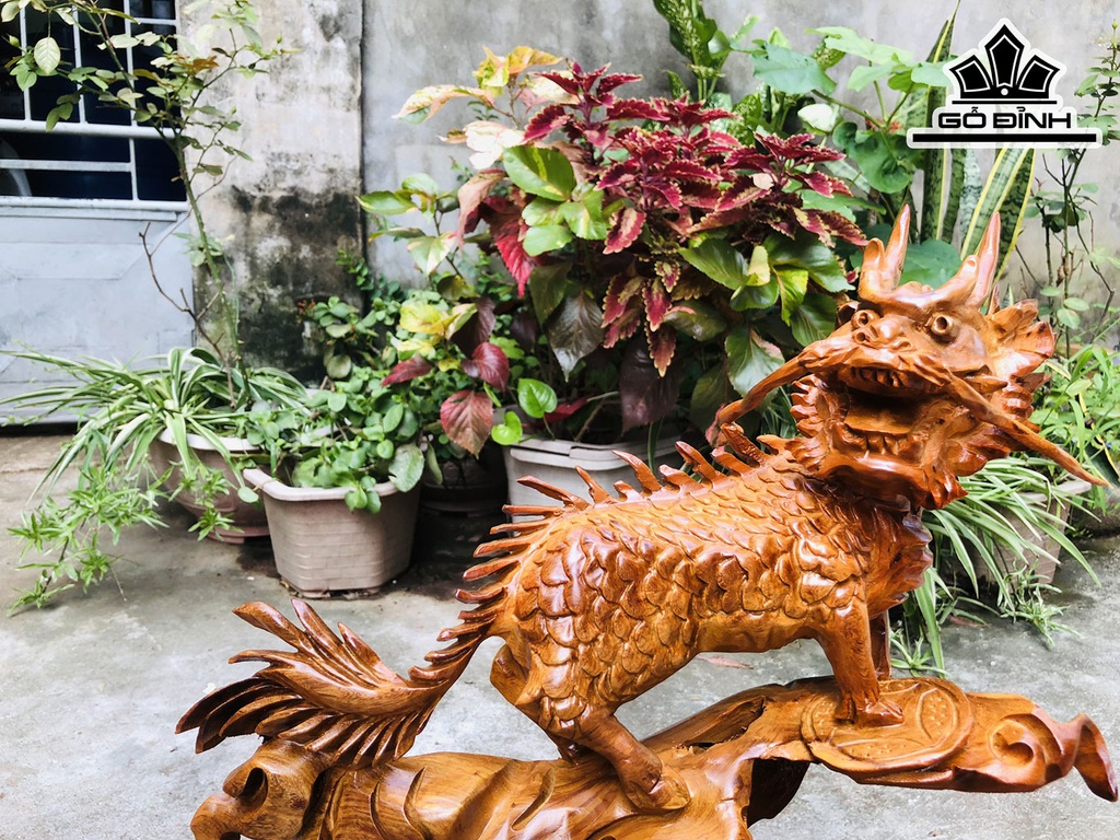 Tượng Long Mã Gỗ Hương Cao 46 Ngang 35 Sâu 15 (cm) - Copy
