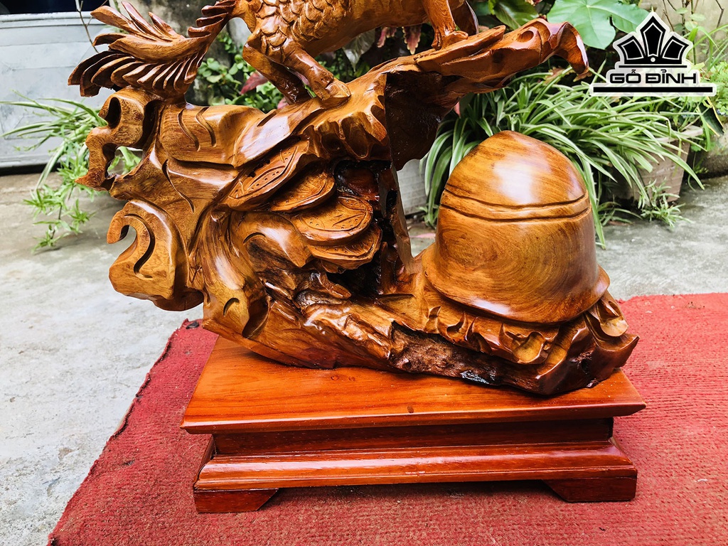 Tượng Long Mã Gỗ Hương Cao 46 Ngang 35 Sâu 15 (cm) - Copy