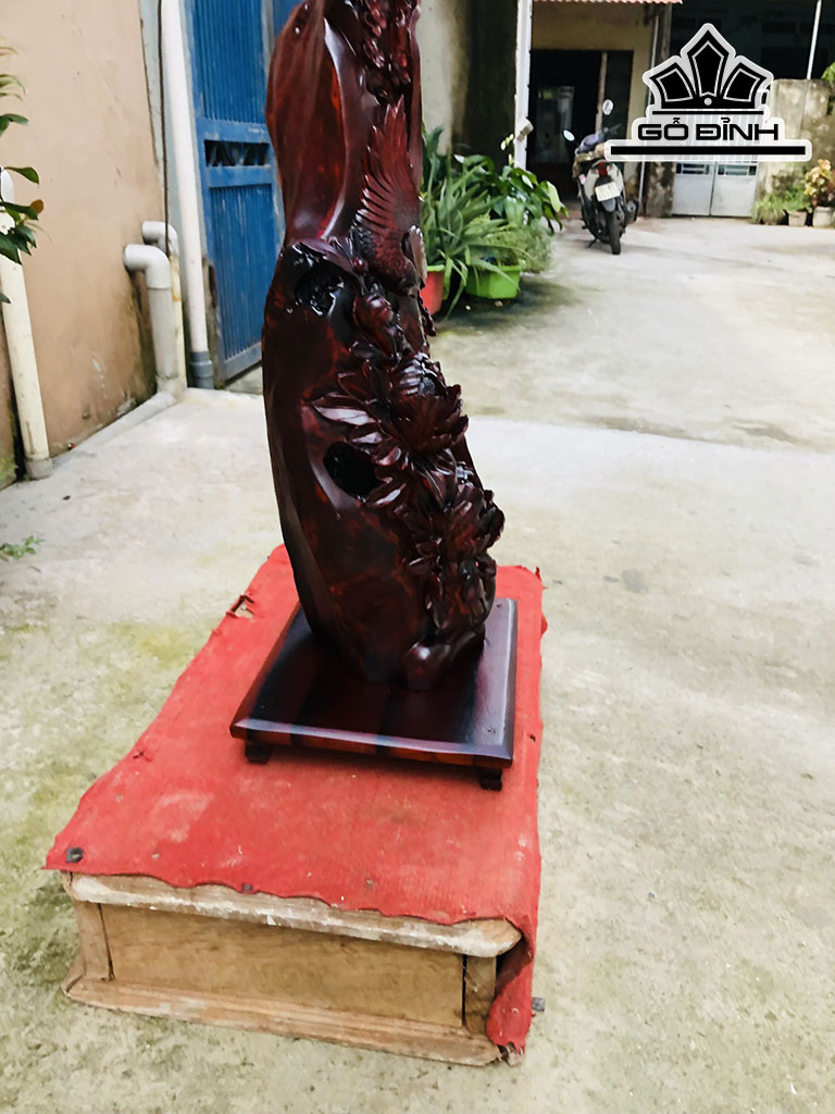 Tượng Mai Trĩ Gỗ Trắc Cao 96 Ngang 32 Sâu 25 (cm)