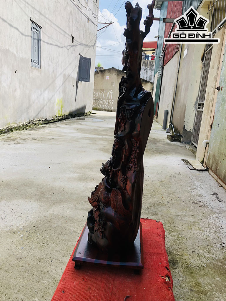 Tượng Mai Trĩ Gỗ Trắc Cao 96 Ngang 32 Sâu 25 (cm)