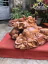 Tượng Phật Di Lặc Gỗ Hương Cao 30 Ngang 58 Sâu 33 (cm)