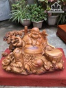 Tượng Phật Di Lặc Gỗ Hương Cao 30 Ngang 58 Sâu 33 (cm)