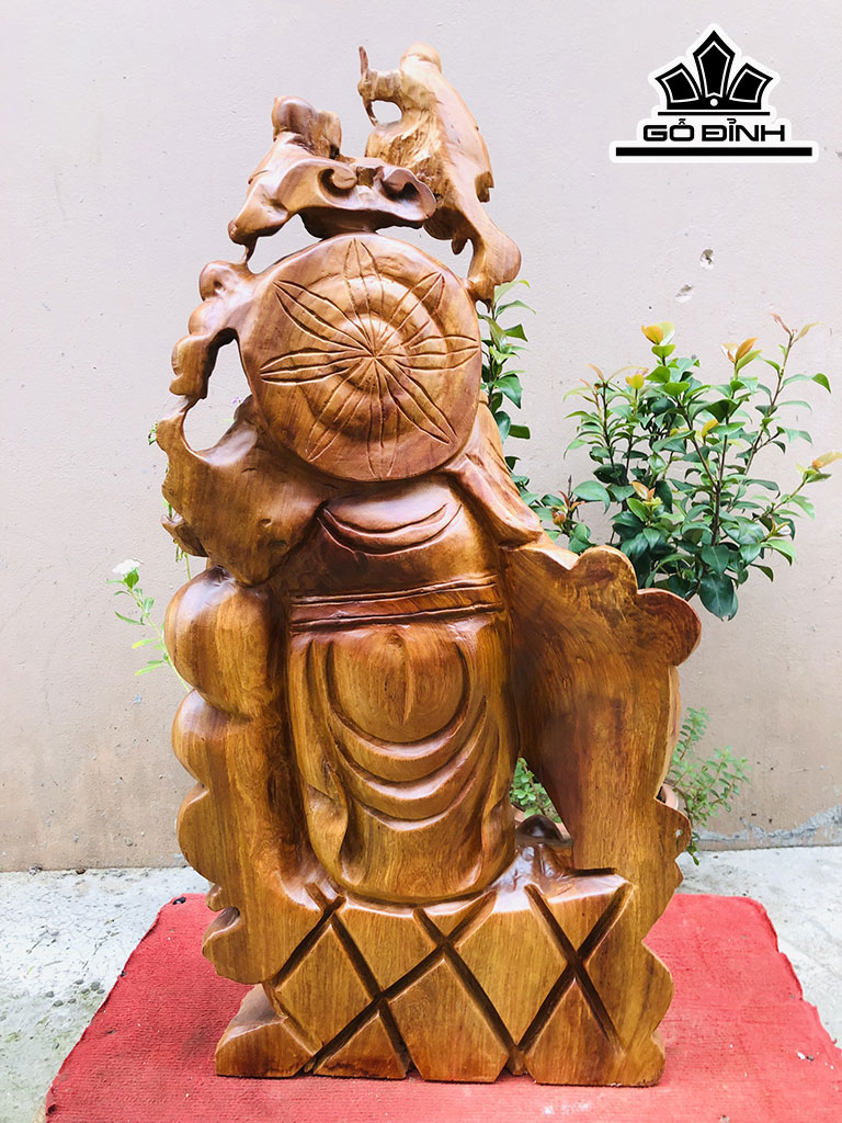 Tượng Phật Di Lặc Gỗ Hương Cao 89 Ngang 44 Sâu 20 (cm)