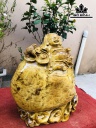 Tượng Phật Di Lặc Gỗ Nu Kháo Cao 34 Ngang 31 Sâu 15 (cm)