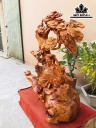 Tượng Thần Tài Gỗ Hương Cao 74 Ngang 50 Sâu 28 (cm)