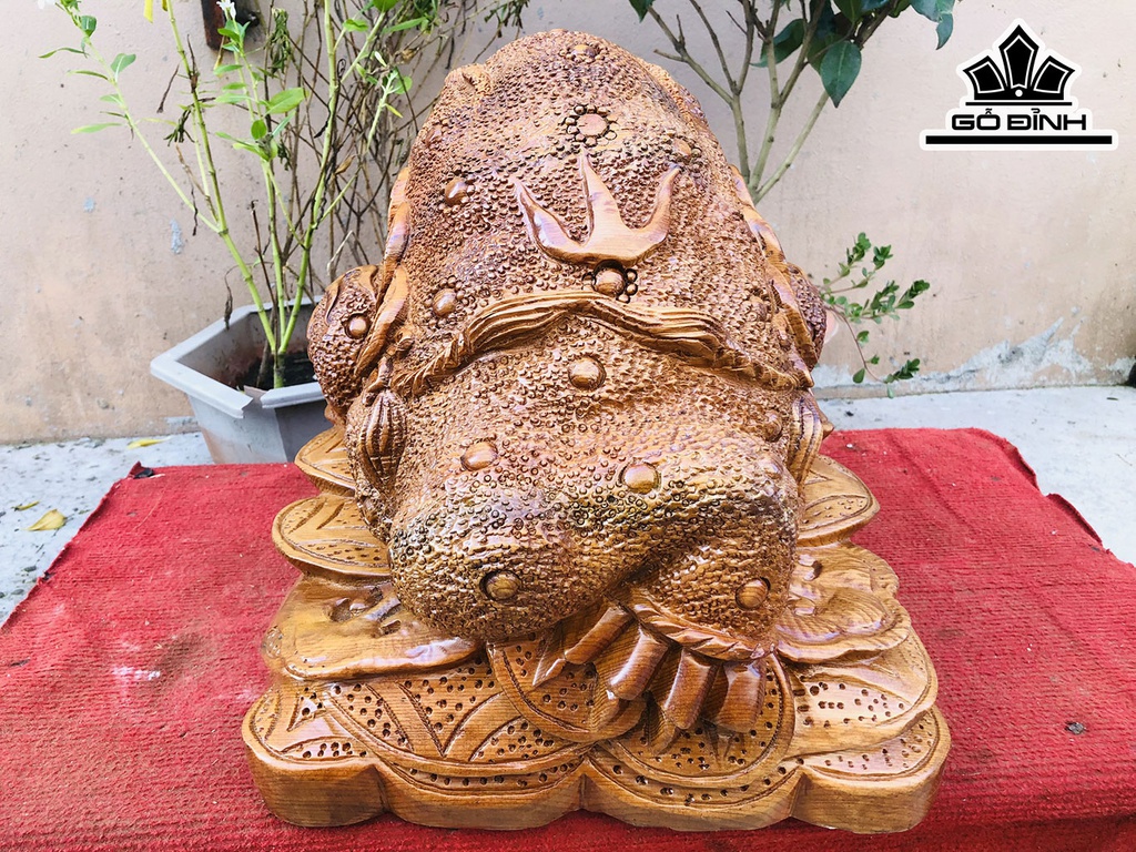 Tượng Thiềm Thừ Gỗ Ngọc Am Cao 33 Ngang 33 Sâu 39 (cm)