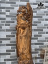 Tượng Đạt Ma Sư Tổ Gỗ Bách Xanh Cao 137 Ngang 37 Dài 42 (cm)