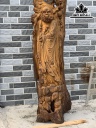 Tượng Đạt Ma Sư Tổ Gỗ Bách Xanh Cao 137 Ngang 37 Dài 42 (cm)