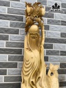 Tượng Ông Thọ Gỗ Nu Giáng Hương Cao 96 Ngang 64 Dài 26 (cm)