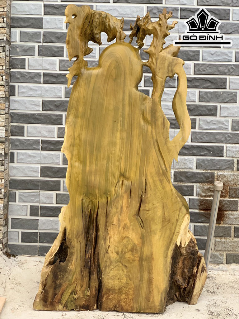 Tượng Ông Thọ Gỗ Nu Giáng Hương Cao 109 Ngang 64 Dài 28 (cm)