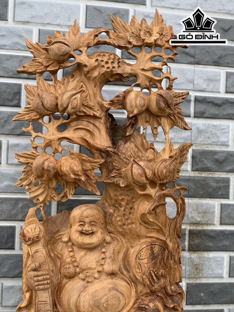 Tượng Phật Di Lặc Gỗ Ngọc Am Cao 71 Ngang 32 Dài 16 (cm)