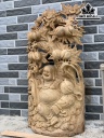 Tượng Phật Di Lặc Gỗ Xá Xị Cao 85 Ngang 42 Dài 17 (cm)