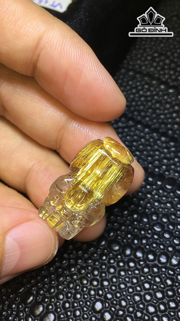 Mặt Dây Chuyền Đá Thạch Anh Tóc Vàng Cao 22,7 Ngang 13,4 Sâu 9,9 (mm) 5gr