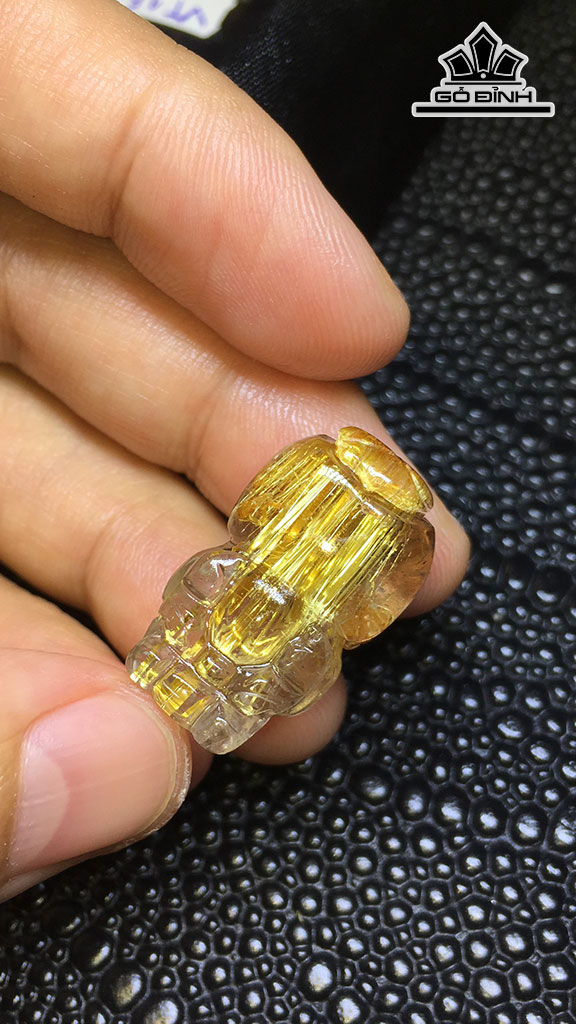Mặt Dây Chuyền Đá Thạch Anh Tóc Vàng Cao 22,7 Ngang 13,4 Sâu 9,9 (mm) 5gr