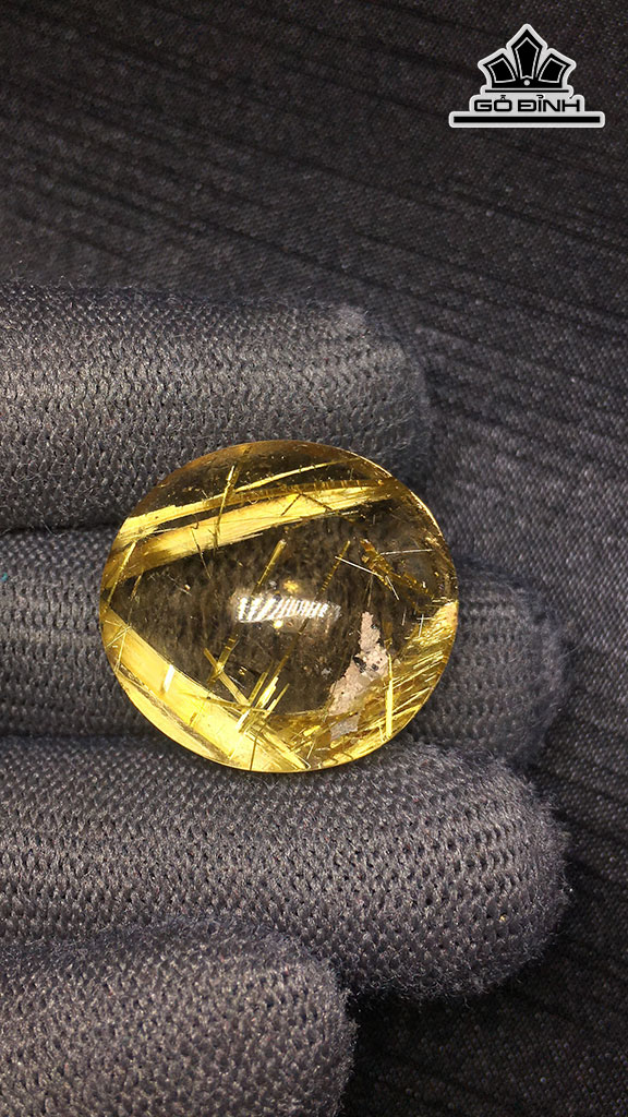 Mặt Dây Chuyền Đá Thạch Anh Tóc Vàng Cao 24,4 Ngang 22,9 Sâu 12,6 (mm) 9,6gr