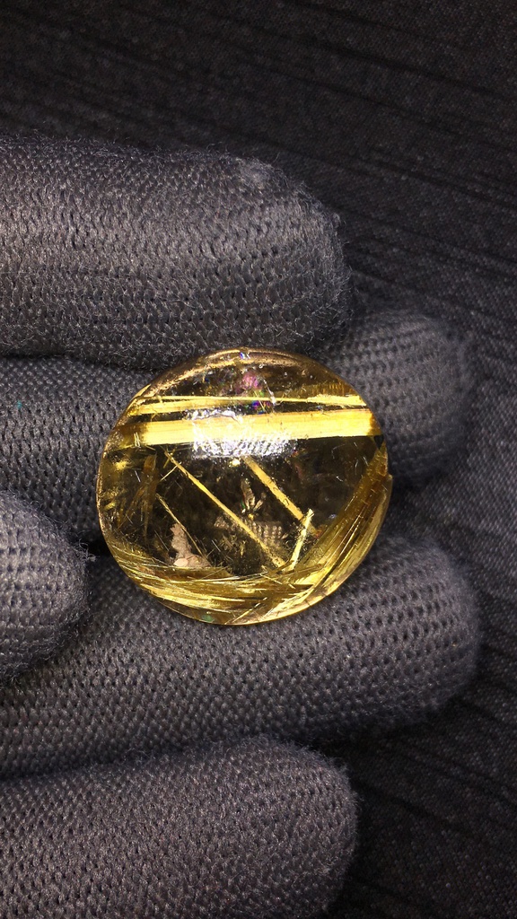 Mặt Dây Chuyền Đá Thạch Anh Tóc Vàng Cao 24,4 Ngang 22,9 Sâu 12,6 (mm) 9,6gr