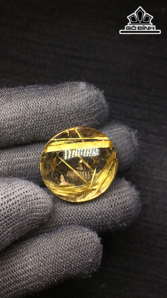 Mặt Dây Chuyền Đá Thạch Anh Tóc Vàng Cao 24,4 Ngang 22,9 Sâu 12,6 (mm) 9,6gr