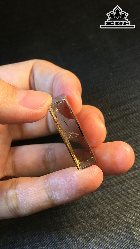 Mặt Dây Chuyền Đá Thạch Anh Tóc Vàng Cao 26,4 Ngang 16,8 Sâu 7,5 (mm) 8,6gr