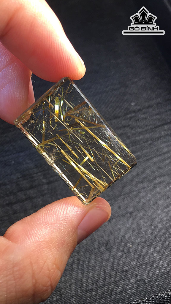 Mặt Dây Chuyền Đá Thạch Anh Tóc Vàng Cao 26,4 Ngang 16,8 Sâu 7,5 (mm) 8,6gr
