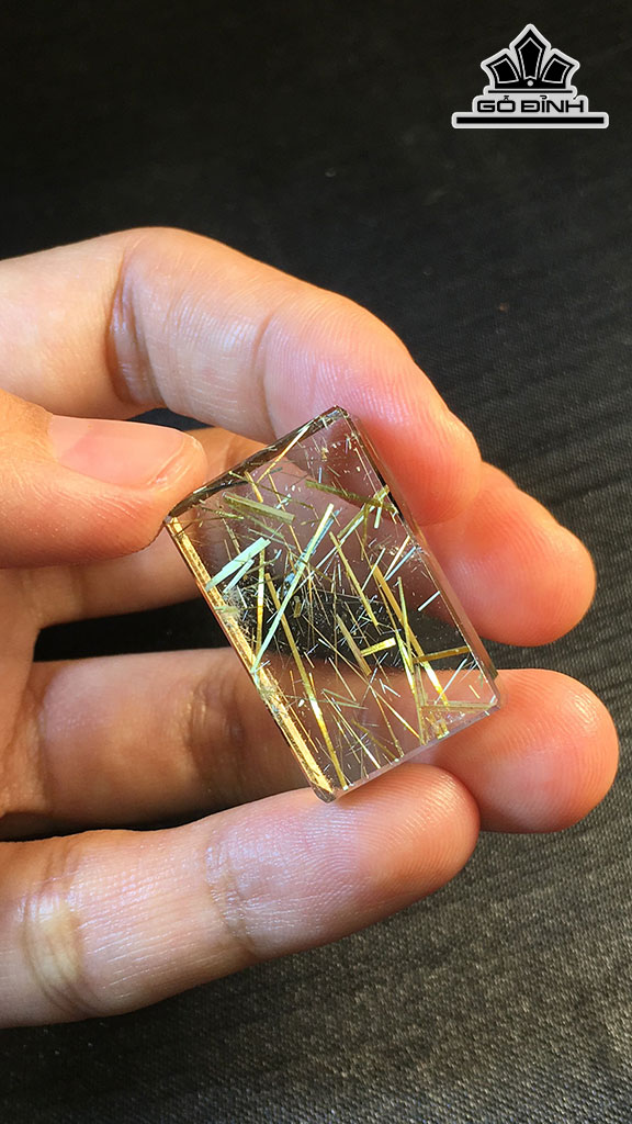Mặt Dây Chuyền Đá Thạch Anh Tóc Vàng Cao 26,4 Ngang 16,8 Sâu 7,5 (mm) 8,6gr