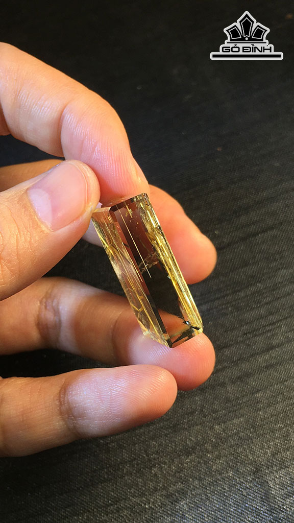 Mặt Dây Chuyền Đá Thạch Anh Tóc Vàng Cao 26,4 Ngang 16,8 Sâu 7,5 (mm) 8,6gr
