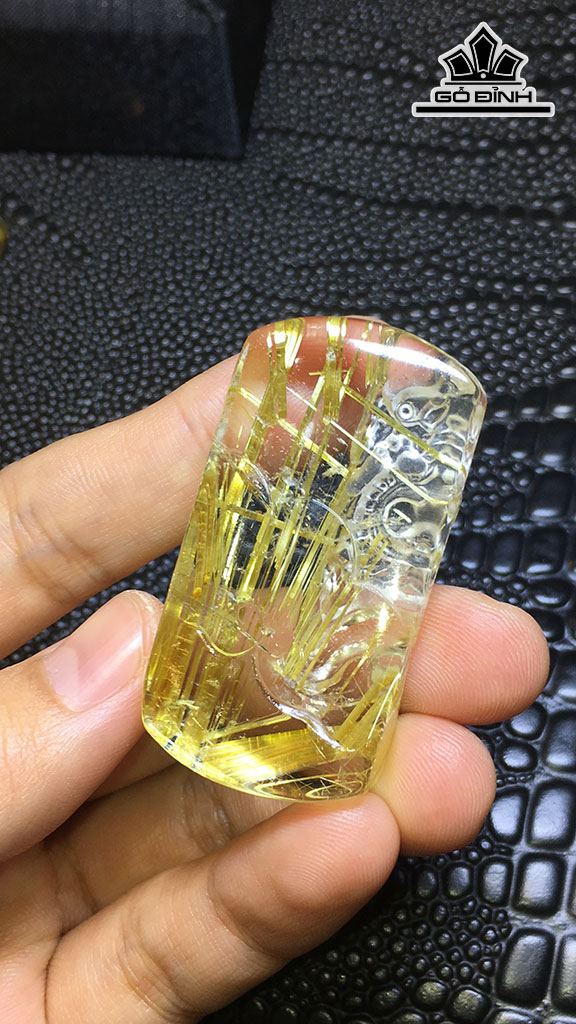 Mặt Dây Chuyền Đá Thạch Anh Tóc Vàng Cao 44,8 Ngang 23,8 Sâu 10 (mm) 23,4gr