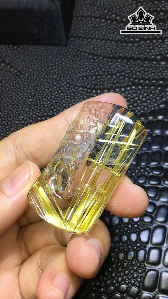 Mặt Dây Chuyền Đá Thạch Anh Tóc Vàng Cao 44,8 Ngang 23,8 Sâu 10 (mm) 23,4gr