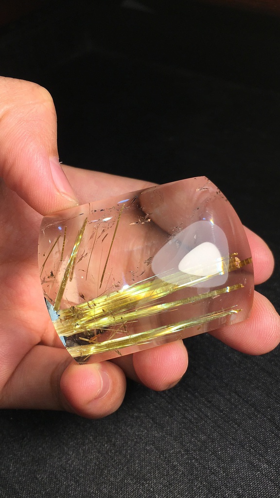 Mặt Dây Chuyền Đá Thạch Anh Tóc Vàng Cao 46,5 Ngang 34 Sâu 10,9 (mm) 30,3gr