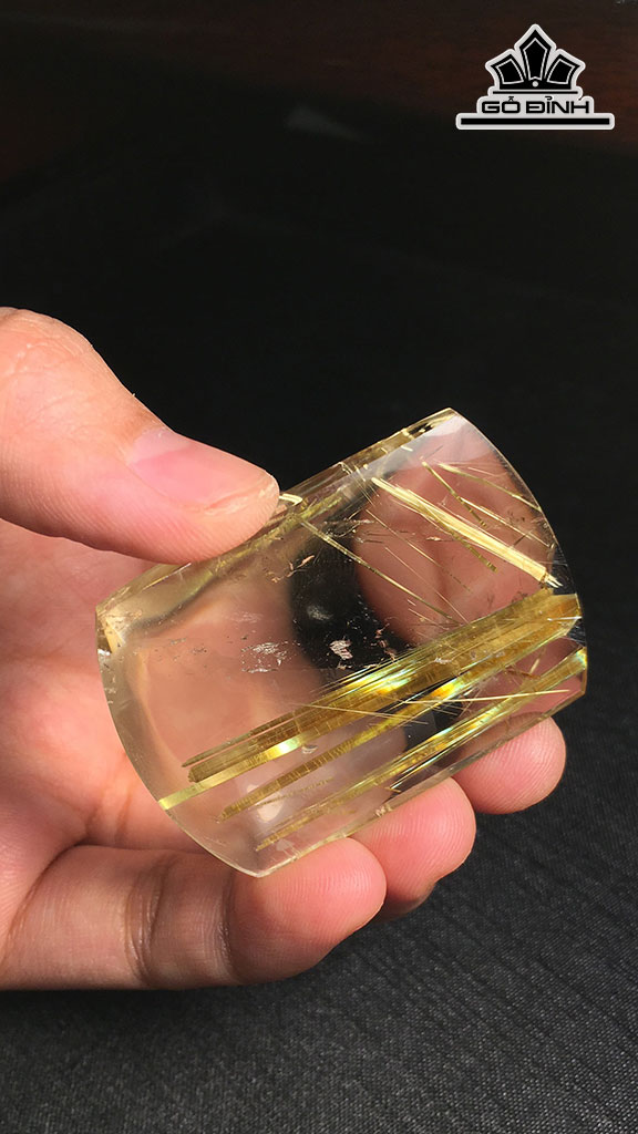 Mặt Dây Chuyền Đá Thạch Anh Tóc Vàng Cao 46,5 Ngang 34 Sâu 10,9 (mm) 30,3gr