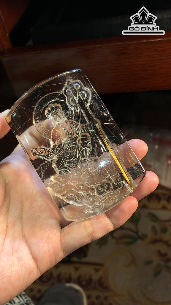 Mặt Dây Chuyền Đá Thạch Anh Tóc Vàng Cao 85,4 Ngang 54,6 Sâu 16,8 (mm) 169,8gr