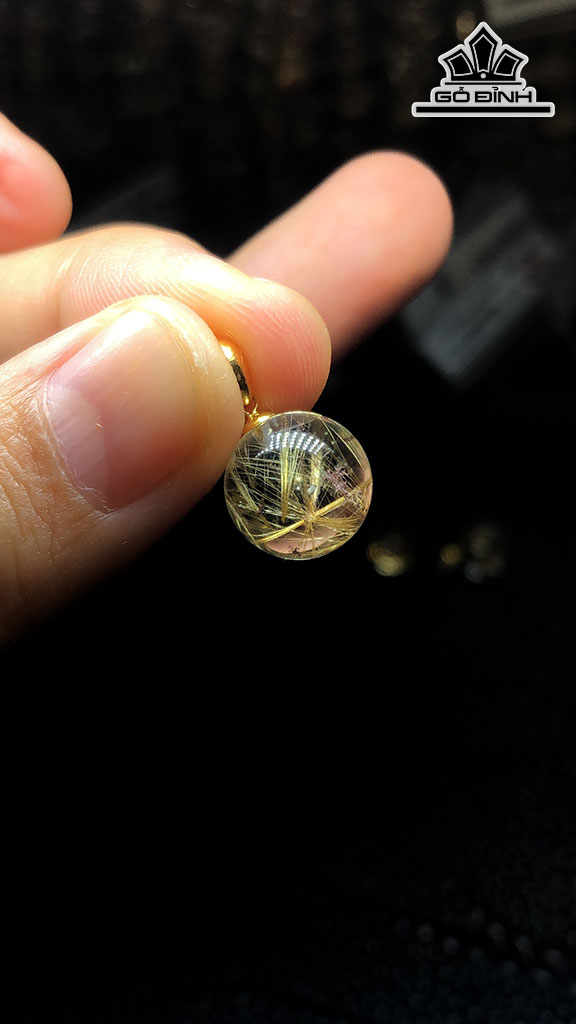Mặt Dây Chuyền Đá Thạch Anh Tóc Vàng Đường Kính 10,3 (mm) 1.5gr