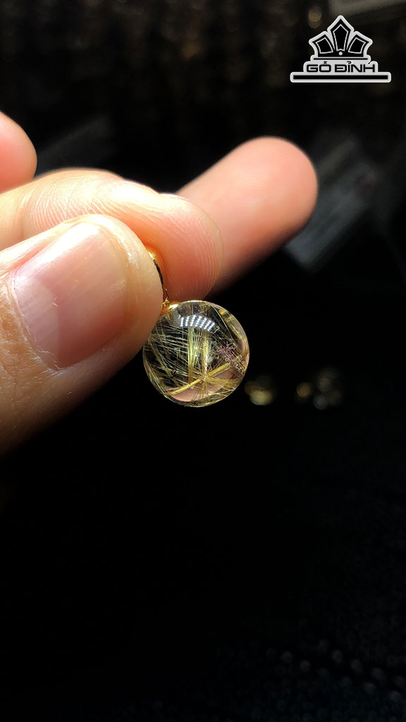 Mặt Dây Chuyền Đá Thạch Anh Tóc Vàng Đường Kính 10,3 (mm) 1.5gr