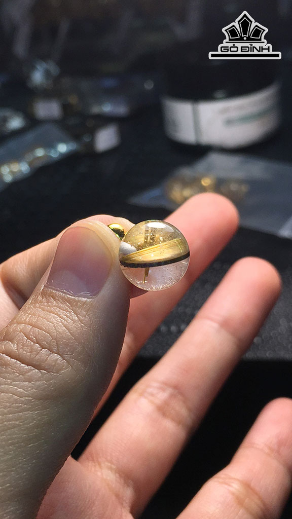 Mặt Dây Chuyền Đá Thạch Anh Tóc Vàng Đường Kính 10,4 (mm) 1.6gr