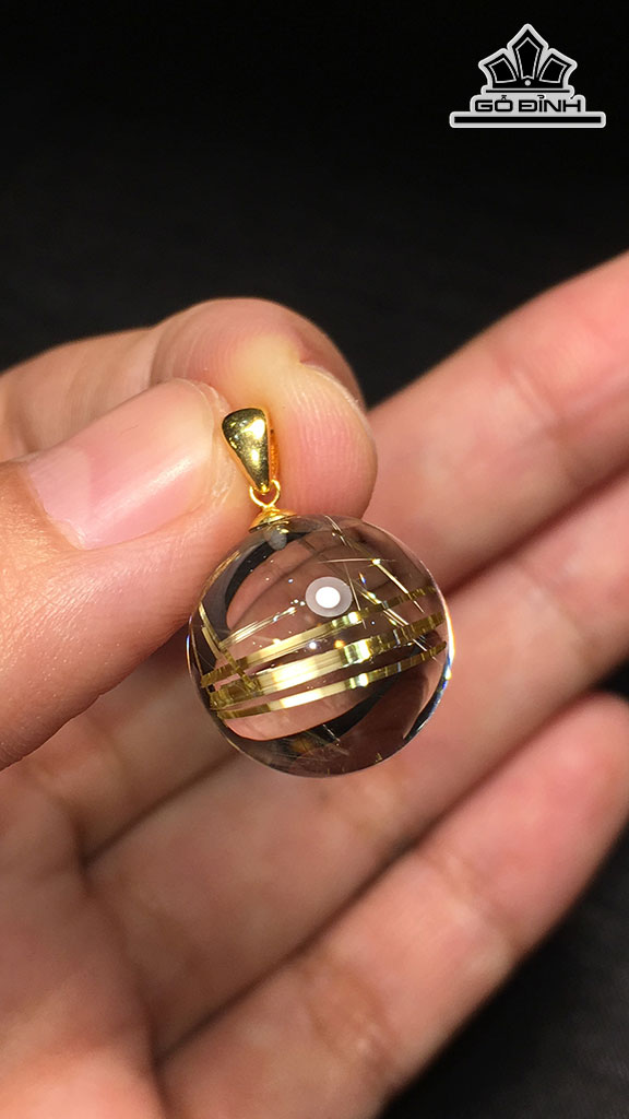 Mặt Dây Chuyền Đá Thạch Anh Tóc Vàng Đường Kính 13,9 (mm) 4gr