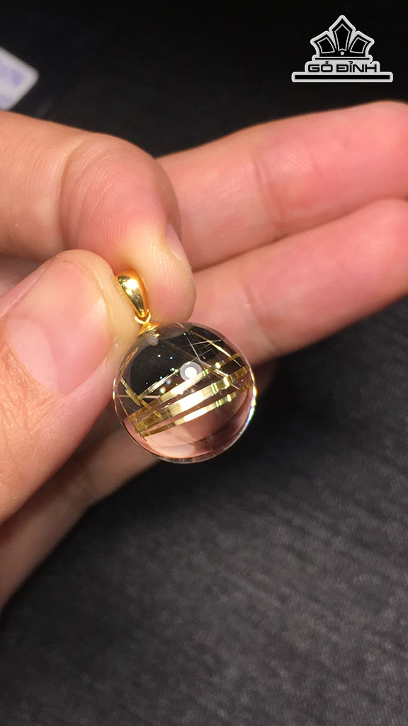 Mặt Dây Chuyền Đá Thạch Anh Tóc Vàng Đường Kính 13,9 (mm) 4gr