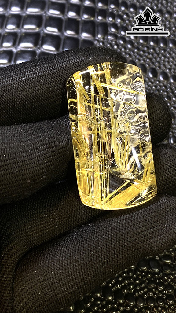 Rồng Đá Thạch Anh Tóc Vàng Cao 45 Ngang 23,8 Sâu 10 (mm) 23,4gr