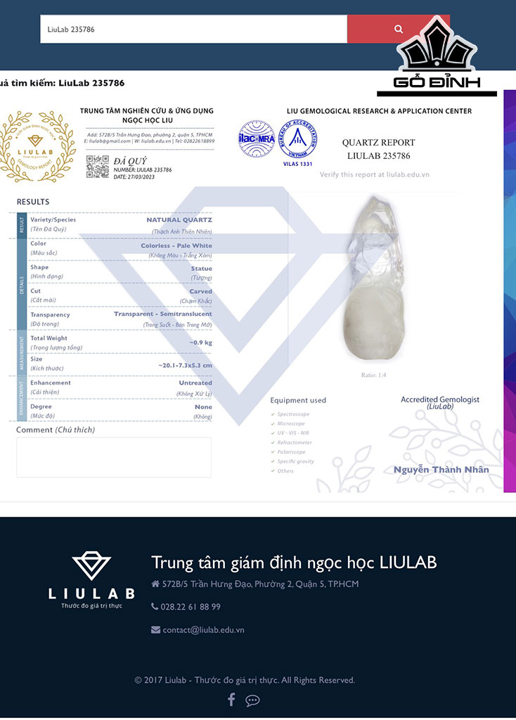 Tác Phẩm Di Lặc Đá Thạch Anh Trắng Cao 20,1 Ngang 7,3 Sâu 5,3 (cm) 0,9kg